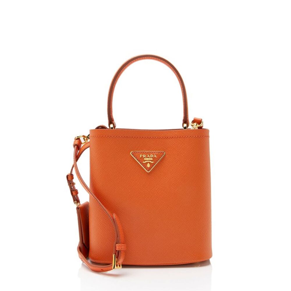 Prada Saffiano Cuir Panier Small Bucket Bag